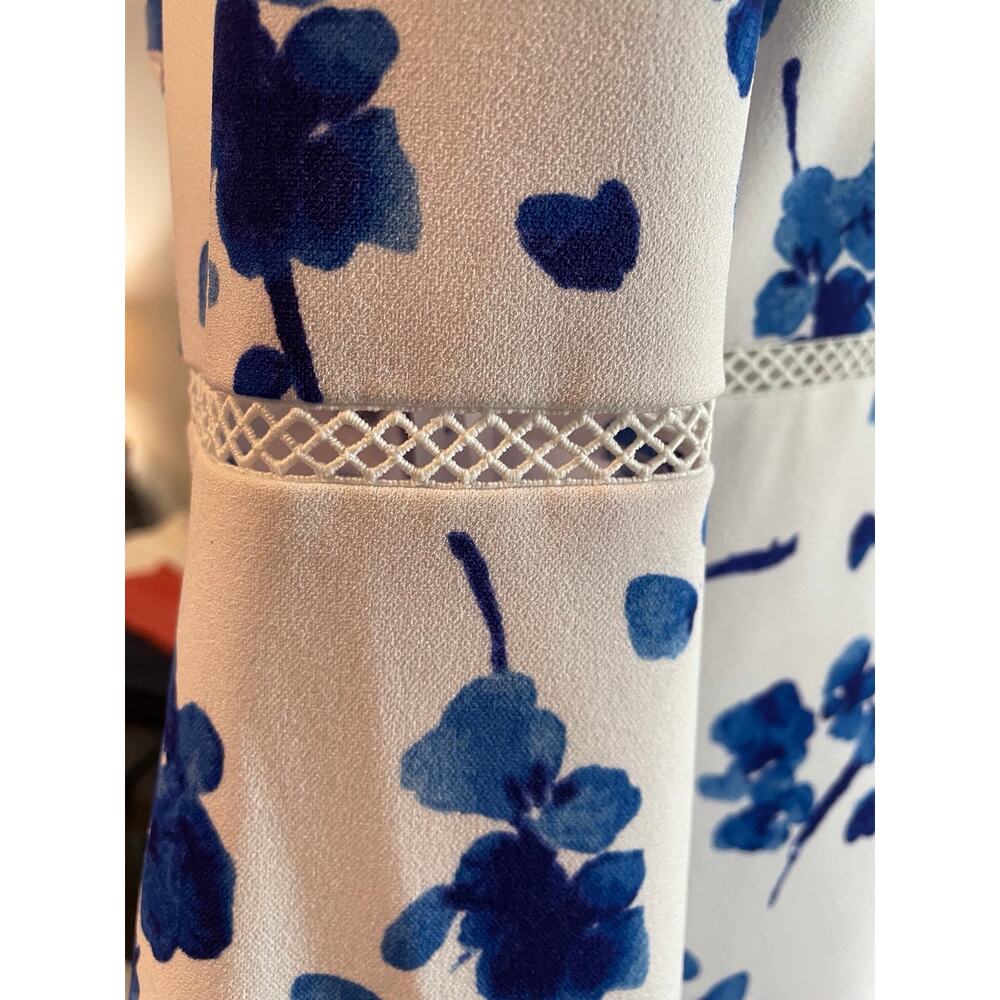 Lauren Ralph Lauren Blue & White Floral Lattice Sheath Dress Size 6 - Picture 5 of 5